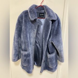 Blue fuzzy coat
